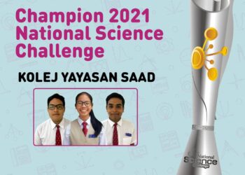 TIGA peserta Kolej Yayasan Saad dari Melaka muncul juara NSC 2021 anjuran ASM yang diadakan secara maya hari ini. – Ihsan ASM