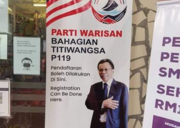 KAIN rentang yang menyatakan Warisan membuka cawangan di Segambut dan Titiwangsa
