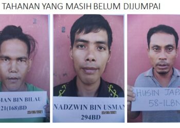 LIMA tahanan lelaki warga Filipina yang masih diburu oleh Ibu Pejabat Polis Daerah (IPD) Papar.