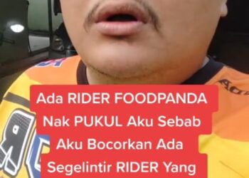 TULAR seorang rider penghantar makanan mengadu diugut rakan sekerja kerana membuat pendedahan mengenai tempahan palsu atau scam order.