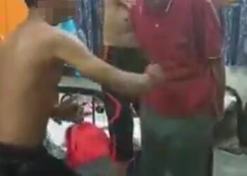 TANGKAP layar rakaman video kejadian buli pelajar di sebuah sekolah berasrama penuh di Kuala Kangsar yang tular. - UTUSAN/MEDIA SOSIAL