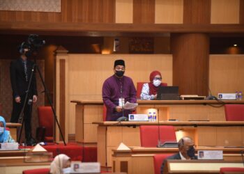 AHMAD Saidi Mohamad Daud pada sidang DUN Perak di Ipoh hari ini. - UTUSAN/IHSAN URUSETIA DEWAN NEGERI PERAK