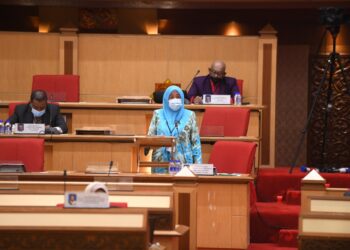 WAN Norashikin Wan Noordin pada Sidang DUN Perak di Ipoh hari ini. - UTUSAN/IHSAN URUSETIA DEWAN NEGERI PERAK