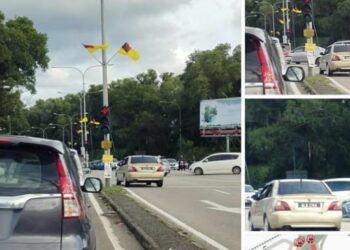 TANGKAP layar Facebook yang memaparkan tindakan pemandu kereta Proton Waja yang melakukan kesalahan lalu lintas.