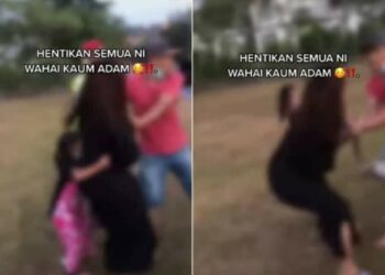 TANGKAP layar rakaman video seorang lelaki mencederakan isterinya di Tasik Bandar Darul Aman, Kedah. - MEDIA SOSIAL