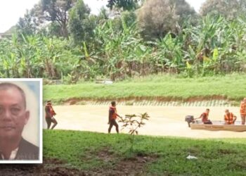 MAYAT Lee Chan Meng ditemukan terapung di Sungai Serting, Bandar Sri Jempol oleh PPDA JBPM selepas operasi pencarian dilakukan sejak semalam.