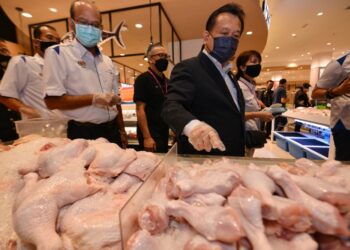 ALEXANDER Nanta Linggi ketika mengadakan walkabout Pelaksanaan Skim Harga Maksimum Musim Perayaan (SHMMP) Hari Raya Puasa Tahun 2022 di AEON Mall, Nilai Seremban hari ini. - UTUSAN/MOHD. SHAHJEHAN MAAMIN