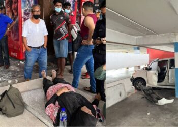 SEORANG wanita cedera di bahagian tengkuk selepas terkena serpihan batu tembok apabila sebuah kereta Perodua Myvi melanggar tembok di tempat letak kereta di tingkat empat.