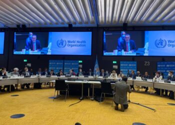 KETUA Pengarah WHO, Dr. Tedros Adhanom Ghebreyesus berucap pada Mesyuarat Lembaga Eksekutif Ke-151 di Geneva, Switzerland. - IHSAN KKM