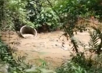 LOKASI mayat seorang lelaki dijumpai dalam keadaan reput di kawasan semak dekat tepi sungai berhampiran jalan utama di Kampung Buaya Menora, Kuala Kangsar semalam. - UTUSAN/MEDIA SOSIAL