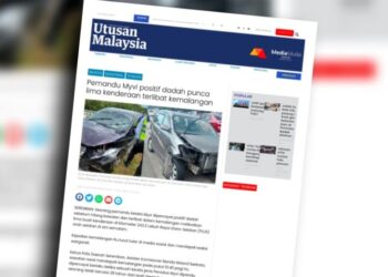 LAPORAN Utusan Online hari ini mengenai seorang pemandu Myvi dipercayai positif dadah sebelum hilang kawalan dan terlibat dalam kemalangan dengan lima buah kenderaan di Kilometer 243.3 PLUS arah Selatan di Seremban semalam.