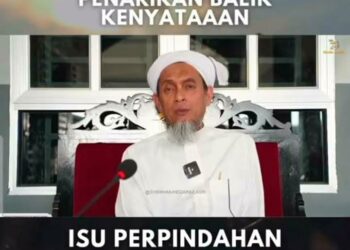 TANGKAP layar daripada video rakaman permohonan maaf Muhd. Zainul Asri Mohd. Romli yang turut menarik balik kenyataan berhubung perpindahan roh dari jasad ke jasad.