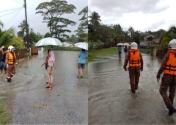 Di Taman England, Sikamat di sini, lebih tujuh buah keluarga terjejas apabila kediaman mereka turut dinaiki air.