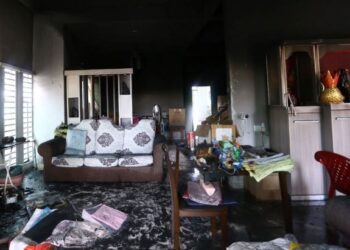 KEADAAN bahagian dalam rumah milik sebuah keluarga yang musnah 70 peratus akibat kebakaran di Taman Rambai, Alor Mengkudu di Alor Setar, di sini.