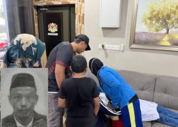ABD. MALIK Bakar dibaringkan di atas sofa Pusat Khidmat Masyarakat Parlimen Masjid Tanah, Alor Gajah, Melaka sebelum disahkan meninggal dunia oleh petugas kesihatan.