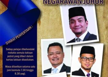 POSTER pertandingan melukis potret Negarawan Johor yang memaparkan wajah Menteri Besar Johor dan Exco Kerajaan Negeri yang tular.
