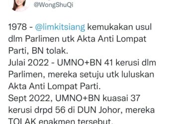Ahli Parlimen Kluang, Wong Shu Qi mendakwa UMNO dan BN yang menguasai 37 daripada 56 kerusi Dewan Undangan Negeri (DUN) Johor menolak enakmen tersebut.