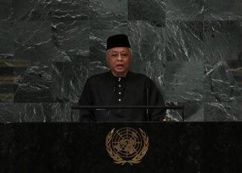 ISMAIL Sabri Yaakob berucap memakai baju Melayu pada Perhimpunan Agung PBB Sesi Ke-77 di New York.