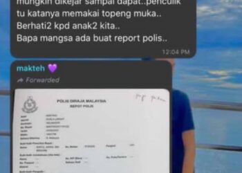 TANGKAP layar mesej cubaan culik yang tular berhubung dakwaan berlakunya kes culik di Banting, Kuala Langat, Selangor hari ini- UTUSAN/ MOHAMAD NAUFAL MOHAMAD IDRIS