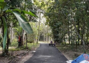 LORONG berturap bitumin sesuai untuk pelbagai
musim bagi kegunaan dan keselesaan penduduk
Kampung Jeram, Perak.