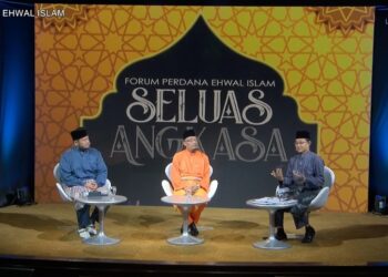 TANGKAP layar daripada Forum Perdana Ehwal Islam yang disiarkan secara langsung menerusi TV1 malam ini.
