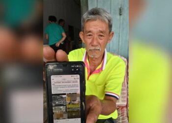 TAI Seng Fui menunjukkan tangkap layar berkenaan hantaran oleh pihak tidak bertanggungjawab dalam laman sosial Facebook untuk mengutip sumbangan.