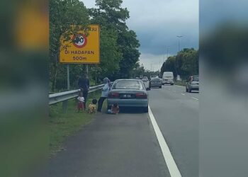 GAMBAR tular memaparkan sebuah keluarga yang didakwa menggunakan taktik membawa anak kecil untuk meraih simpati masyarakat dengan duduk di tepi jalan raya di sekitar Melaka.