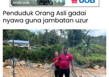LAPORAN Utusan Malaysia yang dipetik Ahmad Zahid Hamidi mengenai jambatan uzur di Kampung Brooke Lama, Pos Brooke dekat Gua Musang.