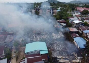 KEBAKARAN rumah di Kampung Jawa, Tawau hari ini