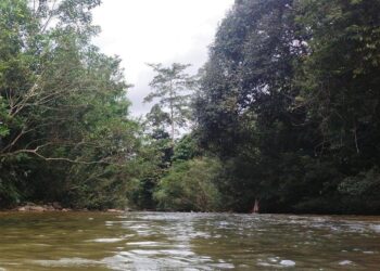 LOKASI mangsa dikatakan lemas di Sungai Kombat, Felda Perasu, Gua Musang, Kelantan-UTUSAN