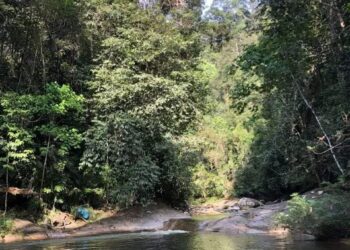 LOKASI dua beradik ditemukan lemas di kawasan Air Terjun Sungai Sedim di Sungai Kob, Kulim.