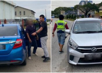 PEMANDU kereta sapu yang ditahan dalam operasi khas penguatkuasaan yang dijalankan JPJ Negeri Sembilan di Jeti Penumpang Port Dickson, Jabatan Laut Malaysia, Port Dickson, semalam.-GAMBAR/JPJ NEGERI SEMBILAN