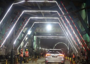 TEROWONG Kuantan sepanjang 2.8 kilometer sudah mencapai tahap 95.93 peratus pembinaannya dan dijangka siap sepenuhnya pada 27 April 2023. - UTUSAN/SHAIKH AHMAD RAZIF
