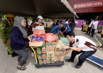 KAKITANGAN Matrix Concepts menyampaikan bantuan segera kepada mangsa banjir yang terjejas di Johor baru-baru ini.