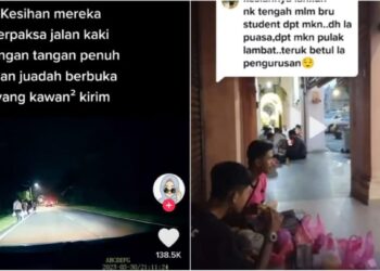 TANGKAP layar video yang memaparkan sekumpulan individu dipercayai pelajar ILP Pedas yang terpaksa berjalan kaki pulang ke asrama mereka dan ada yang hanya berbuka puasa di kaki-kaki lima di pekan Rembau.