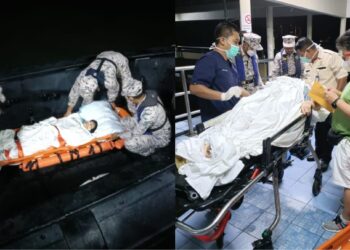 ANGGOTA Maritim Malaysia memindahkan seorang penumpang kapal warga Indonesia yang mengalami angin ahmar untuk dihantar ke Hospital Port Dickson dalam kejadian petang semalam.
