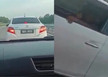 TANGKAP layar rakaman video tular kejadian buli jalanan melibatkan dua buah kereta  yang berlaku di Kilometer 20.9 Lebuhraya Seremban-Port Dickson dari Telok Kemang menghala ke Seremban pada 28 April lalu.