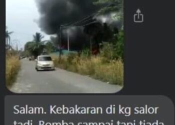 TANGKAP layar twitter yang tular mendakwa anggota bomba berdepan masalah air untuk memadam kebakaran di Kampung Pauh Padang Tengah, Salor, Kota Bharu, Kelantan semalam.