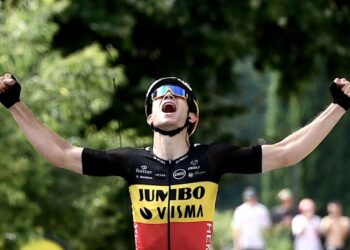 Wout van Aert puas berjaya muncul juara di perlumbaan Tour de France peringkat ke-11. AFP