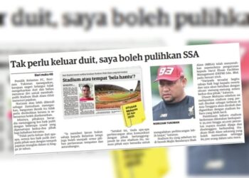 KERATAN akhbar Utusan Malaysia hari ini.