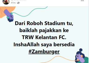 Status yang dimuatnaik zamsaham di media sosialnya.
