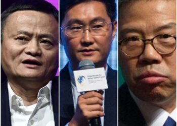 DARI kiri Jack Ma, Pony Ma dan Zhong Shanshan. - AFP