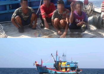 MARITIM Malaysia Pulau Pinang menahan bot nelayan tempatan di perairan Pulau Kendi, Pulau Pinang semalam kerana dikendalikan PATI.