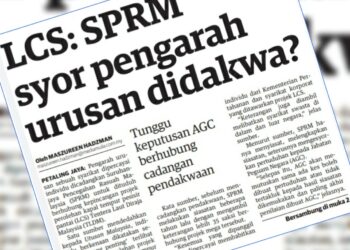 KERATAN laporan muka depan Utusan Malaysia hari ini.
