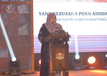Aididah Ibrahim ketika berucap pada majlis perasmian Hari Kraf
Kebangsaan (HKK) 2022 di Kuala Lumpur.