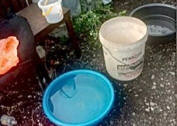 PENDUDUK terpaksa menadah air hujan ekoran gangguan bekalan air yang berlaku di Kampung Belengu di Temerloh, Pahang.