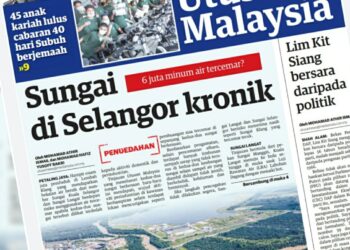 KERATAN laporan muka depan Utusan Malaysia.
