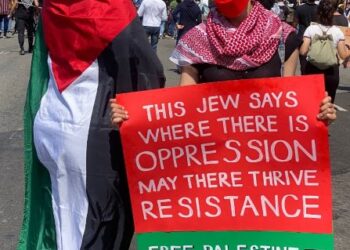 Sebahagian masyarakat Yahudi di Amerika Syarikat yang menyertai kempen anti Israel anjuran JVP di California, AS.