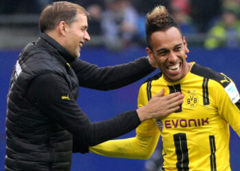 THOMAS Tuchel (kiri) pernah berkerjasama dengan Aubameyang di Borussia Dortmund.