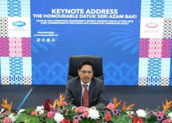 AZAM Baki mempengerusikan Mesyuarat APEC-ACTWG anjuran SPRM secara maya di Putrajaya, hari ini.